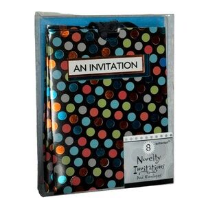 Amscan novelty pull out invitations & envelopes. Set of 8 brand new in package!